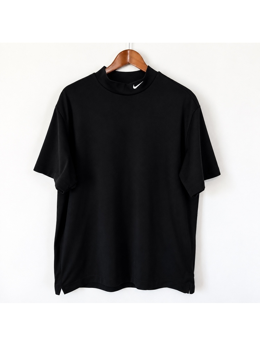 Nike Golf Dri-FIT Black Short Sleeve Mock Neck Shirt Size Large